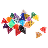 Dés en acrylique à 4 faces noir et rouge DESKJOY, dés de jeu numériques D4 pour jeux de société et DND