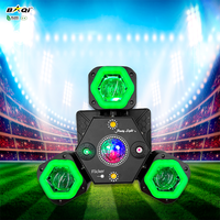 Mini projecteur de scène mobile 4-en-1 à 3 bras, avec laser, stroboscope, LED RGBWAUV, DMX512, IP20, CRI90, en aluminium et plastique, pour DJ et discothèque