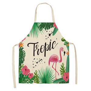 Nhiệt Đới lá và Flamingo in Linen Tạp dề để làm sạch nấu nướng sơn mặc - Product Image 3