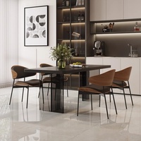WESOME New Acryl Floating Esstisch und Stuhl Kombination Home Rock Slab Rechteckiger Reistisch