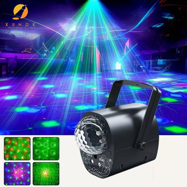 5V RGB LED & Laser Portable Sound Control Magic Ball Moving Head Light USB DJ Disco KTV Flash Outdoor Stage Hotel Light