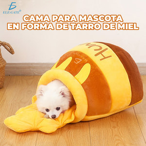 Coussin pour animaux Ele-Gate Honey Jar pour chats et chiens, sac de couchage en peluche douce avec intérieur chaud, lit confortable pour animaux - Product Image 4