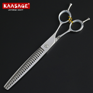전문 8 인치 마이크로 톱니 모양의 개 미용 가위 일본 440C 질감 청커 가위 애완 동물 가위 - Product Image 2