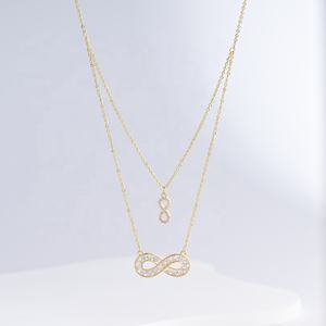 Precio de fábrica, collar de plata de ley 925 con diseño de lágrima, venta al por mayor, gemas 2026, collares infinitos chapados en oro de 14k para mamá - Product Image 4