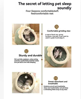 Nouveau Nid de Luxe Moderne pour Chat, Niche d'Hiver pour Chien, Motif Uni, Maison Chaleureuse Fermée pour Animaux, Lit Amovible et Lavable pour Petites Races, Idéal Salon
