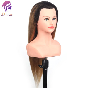 Ombre Couleur Femme <span class=keywords><strong>Cheveux</strong></span> Tête Pratique Perruque Salon Formation Poupée avec Épaules 100% <span class=keywords><strong>Cheveux</strong></span> Humains Mannequin - Product Image 2
