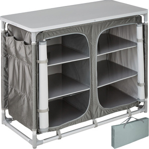 Tavolo di stoccaggio da campeggio portatile in alluminio moderno campeggio cucina da Picnic pieghevole all'aperto cambio colore cucina 500 pz - Product Image 5