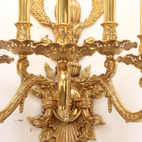 Applique murale LED de luxe de style européen, tout en cuivre, haut de gamme, grande double tête, créative, pour couloirs et salons