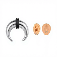 Anneau de nez en titane F136, cône pointu, style corne de taureau, dilatateur d'oreille Hip Hop, bijoux de piercing corporel en alliage G23, plug d'oreille pour cartilage