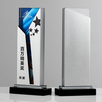 Trofeo de Cristal con Diseño Creativo, Impresión UV, Copa Empresarial, Recuerdo Pulido, Torre Grabada de Alta Calidad