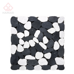 Piastrelle a mosaico in ciottoli levigati 305x305x8mm Stile Spiaggia Costiera per Decorazione Pareti Esterni e Patio - Product Image 2