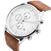 Montre-bracelet personnalisée pour homme en cuir PU, montre-bracelet à quartz pour homme