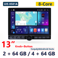LODARK N3E Radio para Auto Android de 13 Pulgadas con Perilla y Botones, Android 10 UIS8581A Octa Core QLED 4G LTE GPS Navi CarPlay Inalámbrico