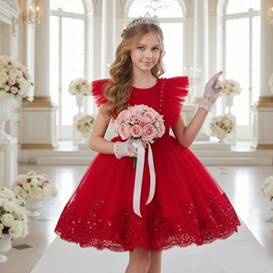 Abito da Festa per Bambine in Stile Occidentale con Tulle Vaporoso, Vestito Luccicante per Compleanno, Abito Elegante per Damigelle - Product Image 3