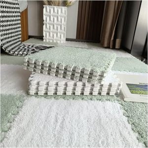 Dalles de moquette emboîtables, tapis en mousse EVA souple, tapis moelleux pour sol, tapis de jeu puzzle pour chambre, 12x12 pouces - Product Image 1