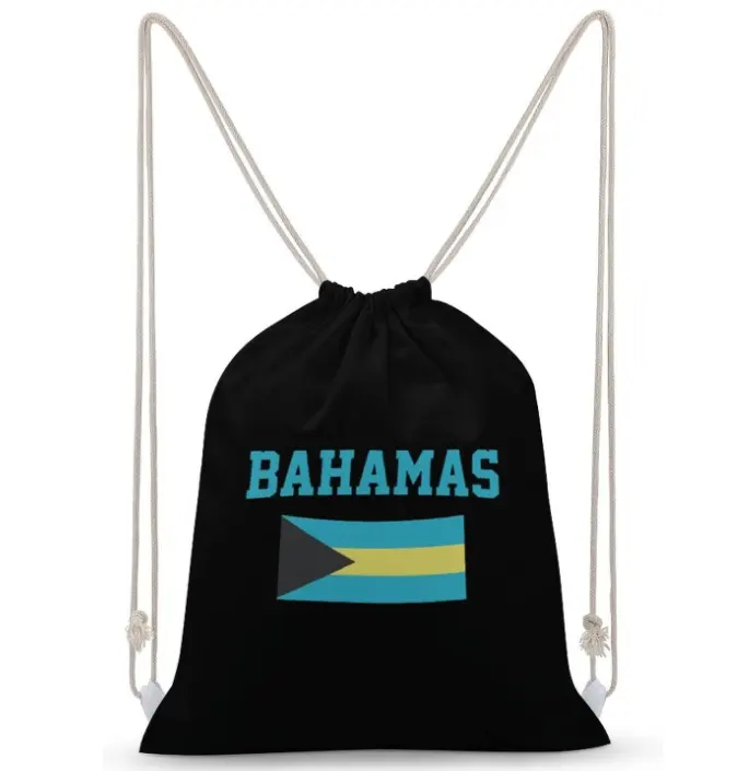 Borsa sportiva personalizzata di alta qualità borsa zaino con coulisse bandiera Bahamas borsa sportiva da palestra