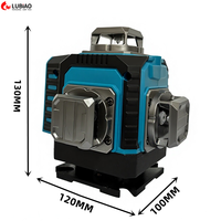 Niveau laser compact et portable LUBIAO Factory 4D 16 lignes vert 360° auto-nivelant, résistant aux chocs et étanche, pour le marquage et la décoration