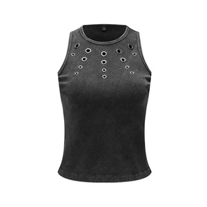 Camisetas sin mangas personalizadas para mujer, estilo Y2K, cuello redondo, estilo punk rock, con aberturas, para salir de fiesta - Product Image 5