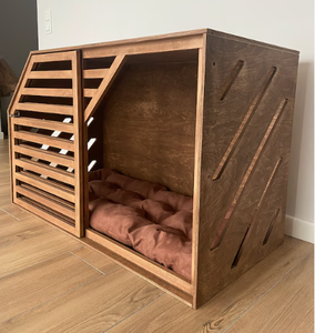 Jaula de Madera para Perros de Interior con Puerta Corredera (Moderna) - Product Image 1