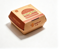 Boîte à hamburger en papier kraft de qualité alimentaire, résistante à l'huile, pour emporter