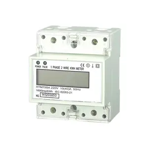 DD100TEFR Meter Energi Aktif Multi Tarif, Layar LED Tiga Fase Empat Kawat DIN-Rail Elektronik RS485