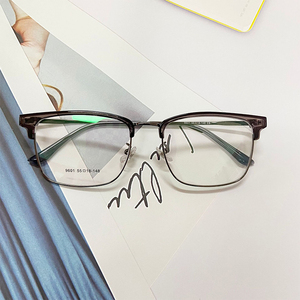 Lunettes ovales demi-cerclées transparentes en alliage, personnalisées en usine, à bas <span class=keywords><strong>prix</strong></span>, pour hommes, myopie, anti-lumière bleue - Product Image 6