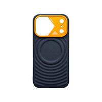 Coque de protection antichoc en cuir PU à motif ondulations aquatiques avec cadre d'objectif métallique et aimant pour iPhone 17 16 Pro Max – Nouveauté