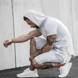Sudadera Ligera con Capucha y Manga Corta para Hombre, Personalizable con Logotipo, de Algodón, para Gimnasio y Entrenamiento - Product Image 6