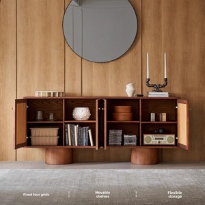French <strong>Retro</strong> Solid Wood Entrance Cabinet American Luxury <strong>Sideboard</strong> for Home &amp; Hotel Furniture New Living Room Storage Cabinet - Product Image 2