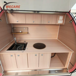Wecare Cute Small-Sized Factory-Personnalisé Rose Caravan Trailer Fits Two People Offroad caravan Teardrop Camper Trailers - Product Image 4