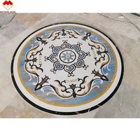 Onyx vert de luxe avec fleur de marbre beige jet d'eau médaillon marbre incrustation de sol mosaïque design pour hôtel et villa