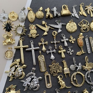 <span class=keywords><strong>BD</strong></span>-C4685 bricolage mode mélange CZ breloques faisant des bijoux Animal pendentif tortue oiseau hibou ours araignée pour collier croix soleil sac breloque - Product Image 6