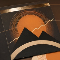 Emballage personnalisé en papier recyclable pour disques vinyles carrés avec pochette intérieure antistatique et design estampé à chaud style rock des années 70