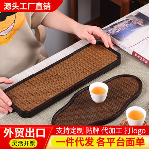 Bandeja de té de estilo retro, juego de té, bandeja para preparación en seco, mesa de té pequeña de bambú, bandeja de té para el hogar, mesa para preparación en seco - Product Image 5