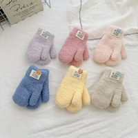 Nouveaux gants chauds pour enfants automne/hiver, mignons, anti-froid, tricotés, épaissis, sans doigts, avec sangle de cou, pour la plage ; plusieurs couleurs