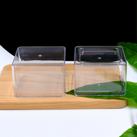 Boîte d'emballage alimentaire en plastique PS transparente carrée personnalisée avec logo pour tiramisu, pâtisseries, bonbons et biscuits – Vente en gros
