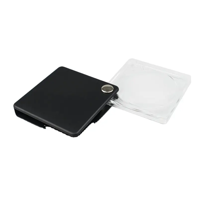 Free Sample 5x Handheld Mini Pocket Magnifying Glass Square Plastic Foldable Magnifier