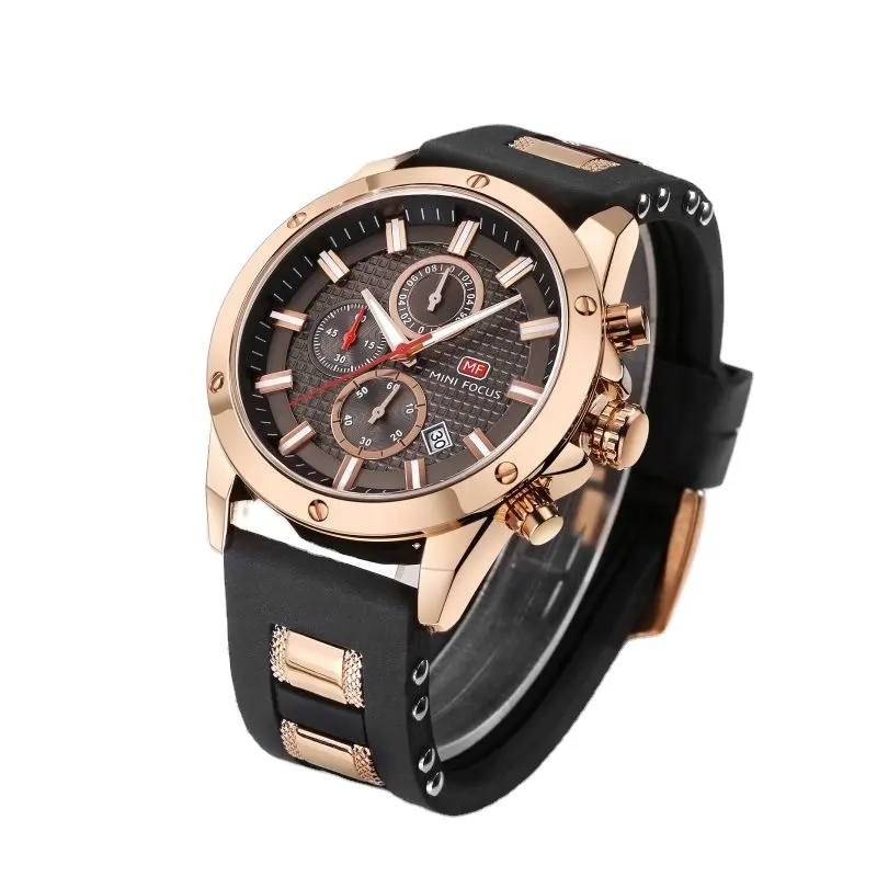 Mini focus MF0089G model china watch factory 3ATM gold quartz watch stainless steel back alloy quartz watch