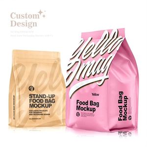 Litière pour chat avec impression personnalisée nourriture pour chat emballage en papier kraft sac de nourriture pour animaux de compagnie chien nourriture traiter emballage sac en papier sacs à fermeture à glissière - Product Image 1