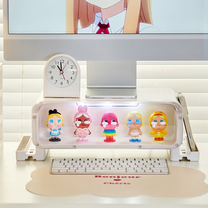 Support de Moniteur Multifonctionnel Tout-en-un avec <span class=keywords><strong>Tiroir</strong></span> et Boîte de Rangement pour Figurines et Articles Divers - Product Image 3