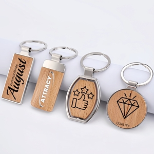 Promotion : Porte-clés en <span class=keywords><strong>bois</strong></span> rectangulaire personnalisé avec logo imprimé et gravé, porte-clés vierge en <span class=keywords><strong>bois</strong></span> à personnaliser - Product Image 3