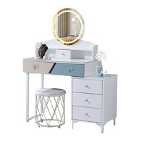 Nouvelle conception de table de maquillage personnalisée, petite table de toilette avec chaise et miroir à vendre