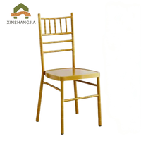 Chaise d'hôtel empilable en résine dorée style nœud de bambou, résistante aux rayures, pour banquets, mariages, restaurants, événements et lieux de réception