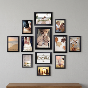 กรอบรูปไม้ MDF รูปทรงสี่เหลี่ยมผืนผ้า พิมพ์ลาย UV เป็นมิตรกับสิ่งแวดล้อม ขนาด 8x10 นิ้ว สีดำ สำหรับตกแต่งผนังแบบคอลลาจ รูปภาพหลากหลายขนาด 5x7 4x6 นิ้ว สำหรับแขวนผนัง - Product Image 3