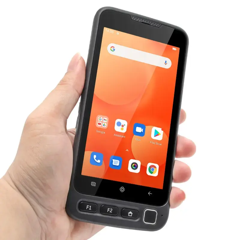Biểu Tượng Tùy Chỉnh Uniwa V5s 5 Inch Rugged Điện Thoại Thông Minh Cầm Tay Vân Tay Mở Khóa 2D Reader Scanner Android PDA Không Dây Barcod