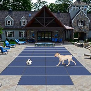Cubierta de seguridad para <span class=keywords><strong>piscina</strong></span> de alta resistencia con bordes reforzados para evitar ahogamientos, hecha en China con la mejor calidad, tamaño personalizado a precio económico. - Product Image 4
