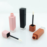 Yueshunxing 5ml liquide rouge à lèvres emballage étiquette personnalisée carré Unique clair fenêtre chocolat brillant à lèvres Tube avec baguette