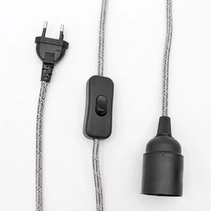 <span class=keywords><strong>Cable</strong></span> <span class=keywords><strong>Textil</strong></span> de 2 Metros <span class=keywords><strong>con</strong></span> <span class=keywords><strong>Enchufe</strong></span> Europeo de 220V, Portalámparas E27, <span class=keywords><strong>Cable</strong></span> de Alimentación <span class=keywords><strong>con</strong></span> <span class=keywords><strong>Interruptor</strong></span> de Encendido/Apagado para Kits de Iluminación Colgante - Product Image 3