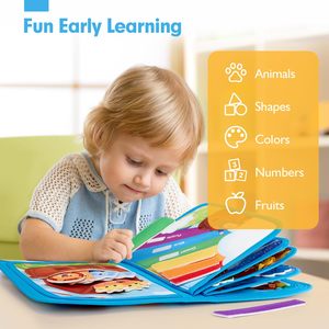 Libro de Actividades de Fieltro Arca de Noé para Niños Pequeños de 1 a 3 Años, Tablero de Actividades Montessori, Juguetes Educativos para Niños Pequeños, Juguetes de Aprendizaje Temprano para Viajes - Product Image 4