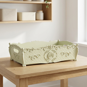 Floral Carved Lid <b>Vintage</b> Rectangular Multifunction Tissue <b>Box</b> Decor Office Napkin Storage Organizer - Product Image 4